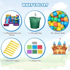 Costway 5-In-1 Inflatable Bounce Castle With Basketball Rim & Climbing Wall 12 Costway 5-In-1 Inflatable Bounce Castle With Basketball Rim & Climbing Wall -Costway Store GUEST 3a03ddd5 a6b5 49bb b7ad 035238f0fc74