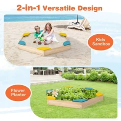 Costway Outdoor Wooden Sandbox With Seats Backyard Bottomless Sandpit For Kids Aged 3+ 13 Costway Outdoor Wooden Sandbox With Seats Backyard Bottomless Sandpit For Kids Aged 3+ -Costway Store GUEST 3b00420f e5d5 412d b912 dc9c7da3de51