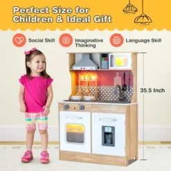 Costway Wooden Kitchen Playset Multi-Functional Pretend Cooking Set W/ Lights & Sounds 14 Costway Wooden Kitchen Playset Multi-Functional Pretend Cooking Set W/ Lights & Sounds -Costway Store GUEST 3b1cacc5 8447 42e3 8e03 27c51ec14416