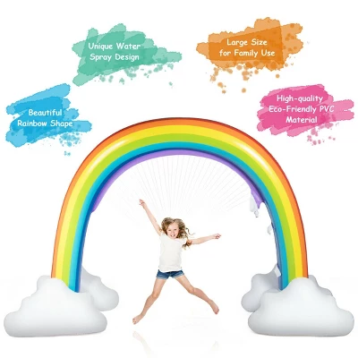 Costway Inflatable Rainbow Yard Summer Sprinkler Toy,7.5 Feet Long,Eco-Friendly PVC Kids Water Toys 2 Costway Inflatable Rainbow Yard Summer Sprinkler Toy,7.5 Feet Long,Eco-Friendly PVC Kids Water Toys - Image 2