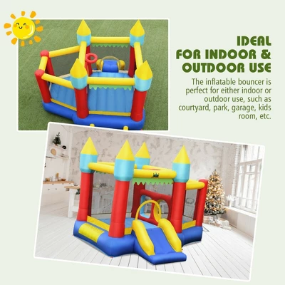 Costway Inflatable Bounce House Slide Jumping Castle W/ Tunnels Ball Pit & 480W Blower 6 Costway Inflatable Bounce House Slide Jumping Castle W/ Tunnels Ball Pit & 480W Blower - Image 6