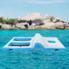 Costway Giant 4 Person Inflatable Island Lake Floating Lounge Raft W/ 130W Electric Air Pump