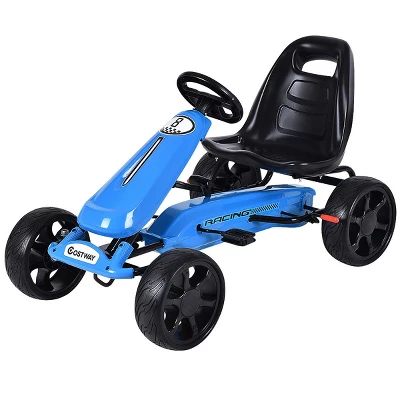 Costway Go Kart Kids Ride On Car Pedal Powered 4 Wheel Racer Stealth Outdoor Toy 9 Costway Go Kart Kids Ride On Car Pedal Powered 4 Wheel Racer Stealth Outdoor Toy - Image 9