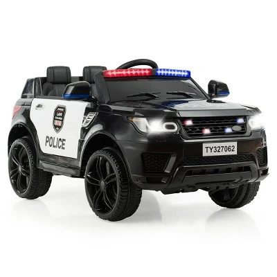 Costway Kids 12V Electric Ride On Car Police Car With Remote Control BlackWhite 9 Costway Kids 12V Electric Ride On Car Police Car With Remote Control BlackWhite - Image 9