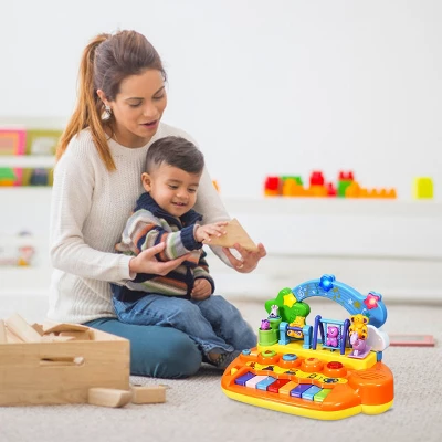 Costway Kids Rainbow Piano Keyboard 8 Keys Music Toy Gift W/ Animal Playground LED Light 3 Costway Kids Rainbow Piano Keyboard 8 Keys Music Toy Gift W/ Animal Playground LED Light - Image 3