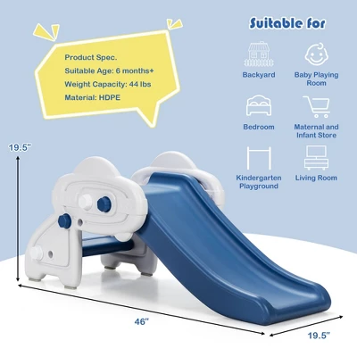 Costway Baby Slide Indoor First Play Climber Slide Set For Boys Girls Blue/Gray 1 Costway Baby Slide Indoor First Play Climber Slide Set For Boys Girls Blue/Gray