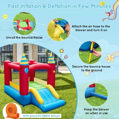 Costway Inflatable Bounce Castle Kids Jumping Bouncer Indoor Outdoor With 550W Blower 5 Costway Inflatable Bounce Castle Kids Jumping Bouncer Indoor Outdoor With 550W Blower - Image 5
