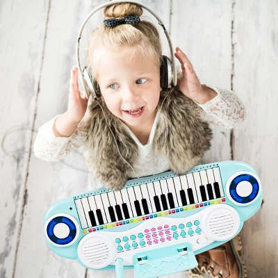 Costway 37-Key Toy Keyboard Piano Electronic Musical Instrument BluePink 1 Costway 37-Key Toy Keyboard Piano Electronic Musical Instrument BluePink
