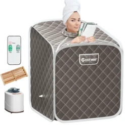 Costway Portable 2L Steam Sauna Spa Tent With Chair Grey/Black/Coffee 23 Costway Portable 2L Steam Sauna Spa Tent With Chair Grey/Black/Coffee -Costway Store GUEST 3fbc1d67 7521 48c8 8b98 24dfcd657c9a