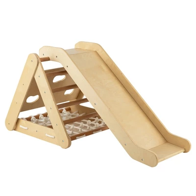 Costway 4 In 1 Wooden Climbing Triangle Set Triangle Climber W/ Ramp 3 Costway 4 In 1 Wooden Climbing Triangle Set Triangle Climber W/ Ramp - Image 3