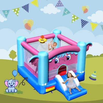 Costway Inflatable Bounce House 3-in-1 Elephant Theme Inflatable Castle W/ 735W Blower 2 Costway Inflatable Bounce House 3-in-1 Elephant Theme Inflatable Castle W/ 735W Blower - Image 2