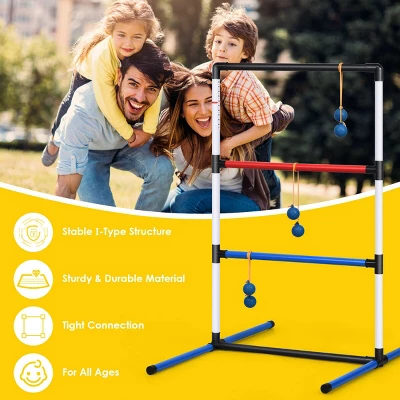 Costway Ladder Ball Toss Game Set Indoor Outdoor W/6 Bolas Score Tracker Carrying Bag 2 Costway Ladder Ball Toss Game Set Indoor Outdoor W/6 Bolas Score Tracker Carrying Bag - Image 2