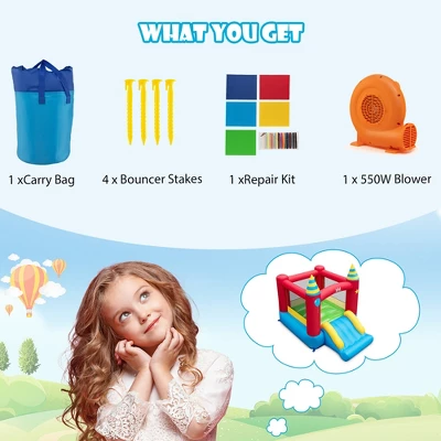 Costway Inflatable Bounce Castle Kids Jumping Bouncer Indoor Outdoor With 550W Blower 6 Costway Inflatable Bounce Castle Kids Jumping Bouncer Indoor Outdoor With 550W Blower - Image 6