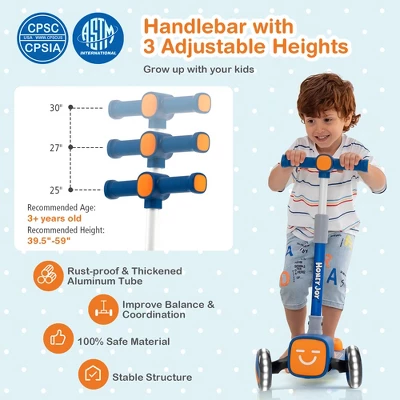 Honeyjoy Folding Adjustable Kids Toy Scooter W/LED Flashing Wheels Horn 4 Emoji Covers 9 Honeyjoy Folding Adjustable Kids Toy Scooter W/LED Flashing Wheels Horn 4 Emoji Covers - Image 9