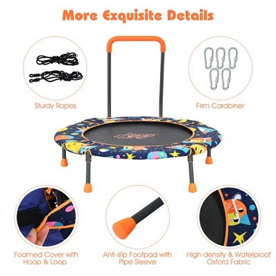 36''Convertible Swing & Trampoline Set Toddler Kids Fitness Rebounder W/Handrail 4 36''Convertible Swing & Trampoline Set Toddler Kids Fitness Rebounder W/Handrail - Image 4
