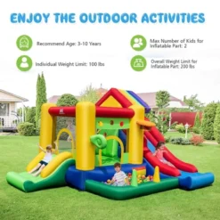 Costway Colorful Rainbow Kids Inflatable Bounce Castle With 50 Ocean Balls & 735W Blower 12 Costway Colorful Rainbow Kids Inflatable Bounce Castle With 50 Ocean Balls & 735W Blower -Costway Store GUEST 4548ad02 e279 4dd2 b48b 3c61c897bb6a
