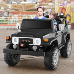 Costway 2 Seater Ride On Truck Car 12V Licensed Toyota FJ40 RC W/ Laser Light & Music