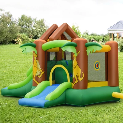 Costway Kids Inflatable Jungle Bounce House Dual Slide Jumping Castle Bouncer 4 Costway Kids Inflatable Jungle Bounce House Dual Slide Jumping Castle Bouncer - Image 4