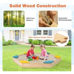 Costway Outdoor Wooden Sandbox With Seats Backyard Bottomless Sandpit For Kids Aged 3+ 12 Costway Outdoor Wooden Sandbox With Seats Backyard Bottomless Sandpit For Kids Aged 3+ -Costway Store GUEST 4657cfef 7e6a 4a6a b565 4fbb2794dbab