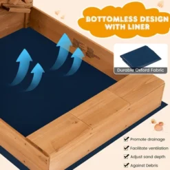 Costway Wooden Sandbox W/ Sand Wall & Cover & Bottom Liner For Kids Outdoor 14 Costway Wooden Sandbox W/ Sand Wall & Cover & Bottom Liner For Kids Outdoor -Costway Store GUEST 471cc994 1b4a 48ce 8c41 4c4d060ab00c