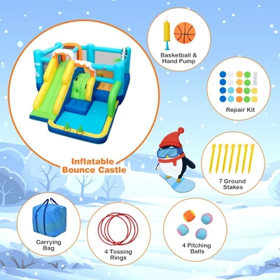 Costway 7-in-1 Kids Inflatable Bounce Castle Multi-Play Jumping House 2 Costway 7-in-1 Kids Inflatable Bounce Castle Multi-Play Jumping House - Image 2