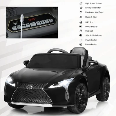 Costway 12V Kids Ride On Car Lexus LC500 Licensed Remote Control Electric Vehicle Black 7 Costway 12V Kids Ride On Car Lexus LC500 Licensed Remote Control Electric Vehicle Black - Image 7