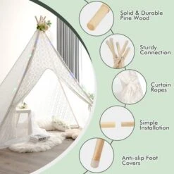 Costway 85'' Height 5 Sides Huge Lace Play Tent For Kids Adult Wedding W/ Light Strings 15 Costway 85'' Height 5 Sides Huge Lace Play Tent For Kids Adult Wedding W/ Light Strings -Costway Store GUEST 48009e23 0c27 477d 880d 98cf8aaf09ef