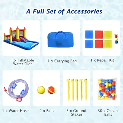 Costway Inflatable Water Slide Castle Kids Bounce House Indoor & Outdoor Without Blower 8 Costway Inflatable Water Slide Castle Kids Bounce House Indoor & Outdoor Without Blower - Image 8