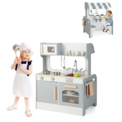 Costway 2 In 1 Kids Play Kitchen& Restaurant Double Sided Wooden Kitchen Playset Toddler 18 Costway 2 In 1 Kids Play Kitchen& Restaurant Double Sided Wooden Kitchen Playset Toddler -Costway Store GUEST 48d35cc1 6469 4567 822c 5049e06020e3