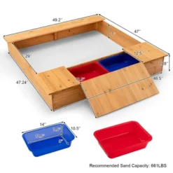 Costway Kids Wooden Sandbox W/ Bench Seats & Storage Boxes Children Outdoor Playset 16 Costway Kids Wooden Sandbox W/ Bench Seats & Storage Boxes Children Outdoor Playset -Costway Store GUEST 49407fd5 8049 458c b66e e2e3dc40ba69