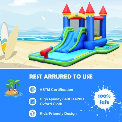 Costway Inflatable Castle Bouncer Bounce House Slide Water Park BallPit With 580W Blower 4 Costway Inflatable Castle Bouncer Bounce House Slide Water Park BallPit With 580W Blower - Image 4