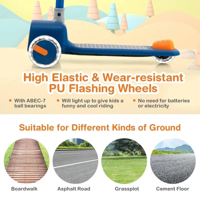 Honeyjoy Folding Adjustable Kids Toy Scooter W/LED Flashing Wheels Horn 4 Emoji Covers 5 Honeyjoy Folding Adjustable Kids Toy Scooter W/LED Flashing Wheels Horn 4 Emoji Covers - Image 5