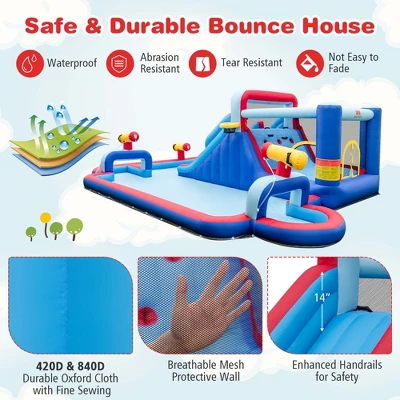 Costway Inflatable Water Slide Park Kids Bounce House Climbing Jumping Without Blower 4 Costway Inflatable Water Slide Park Kids Bounce House Climbing Jumping Without Blower - Image 4