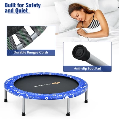 Costway 36'' Kids Trampoline Rebounder W/Full Covered Handrail & Pad Indoor Outdoor PinkBlue 4 Costway 36'' Kids Trampoline Rebounder W/Full Covered Handrail & Pad Indoor Outdoor PinkBlue - Image 4