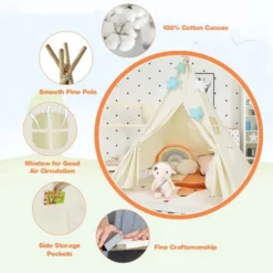 Costway Kids Canvas Play Tent Foldable Playhouse Toys For Indoor Outdoor 13 Costway Kids Canvas Play Tent Foldable Playhouse Toys For Indoor Outdoor -Costway Store GUEST 4dd52dcc e2f2 4e04 a5be b90df8ae8b64