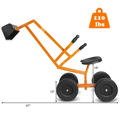 Costway Heavy Duty Kid Ride-on Sand Digger Digging Scooper Excavator For Sand Toy 1 Costway Heavy Duty Kid Ride-on Sand Digger Digging Scooper Excavator For Sand Toy