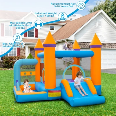 Costway 5-in-1 Inflatable Bounce Castle Kids Jumping Bouncer With Ocean Balls & 735W Blower 1 Costway 5-in-1 Inflatable Bounce Castle Kids Jumping Bouncer With Ocean Balls & 735W Blower