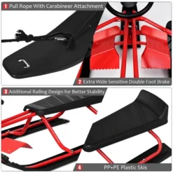 Costway Snow Racer Sled Steering Wheel Double Brakes Pull Rope Slider 11 Costway Snow Racer Sled Steering Wheel Double Brakes Pull Rope Slider -Costway Store GUEST 50e4f94d 8524 456b 813f dfd98abe5455