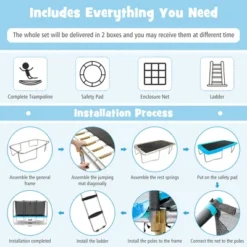 Costway 8 X 14 FT Rectangular Recreational Trampoline W/ Safety Enclosure Net Ladder Outdoor 15 Costway 8 X 14 FT Rectangular Recreational Trampoline W/ Safety Enclosure Net Ladder Outdoor -Costway Store GUEST 513d2691 ee2c 41d6 b0ab f50390411db6