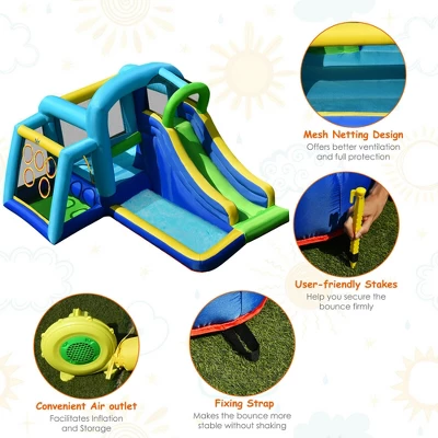 Costway Inflatable Bouncer Climbing Bounce House Kids Slide Park Ball Pit W/ 750W Blower 7 Costway Inflatable Bouncer Climbing Bounce House Kids Slide Park Ball Pit W/ 750W Blower - Image 7
