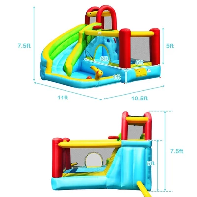 Costway Inflatable Kids Water Slide Jumper Bounce House Splash Water Pool W/ 480W Blower 1 Costway Inflatable Kids Water Slide Jumper Bounce House Splash Water Pool W/ 480W Blower