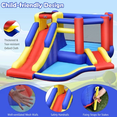 Costway Inflatable Bouncy Castle Kids Jumping House W/ Double Slides Air Blower Excluded 8 Costway Inflatable Bouncy Castle Kids Jumping House W/ Double Slides Air Blower Excluded - Image 8