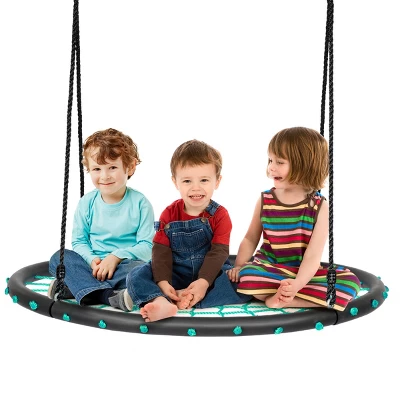 Costway 40'' Spider Web Tree Swing Set W/ Adjustable Hanging Ropes Kids Play Set BlueGreenOrange 11 Costway 40'' Spider Web Tree Swing Set W/ Adjustable Hanging Ropes Kids Play Set BlueGreenOrange - Image 11