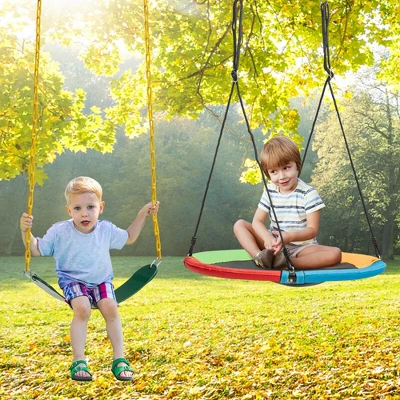 Costway 2-Pack Swing Set Swing Seat Replacement & Saucer Tree Swing For Indoor & Outdoor 2 Costway 2-Pack Swing Set Swing Seat Replacement & Saucer Tree Swing For Indoor & Outdoor - Image 2