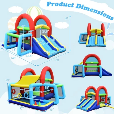 Costway Inflatable Bounce House Kids Bouncy Jumping Castle W/ Dual Slides & 480W Blower 3 Costway Inflatable Bounce House Kids Bouncy Jumping Castle W/ Dual Slides & 480W Blower - Image 3