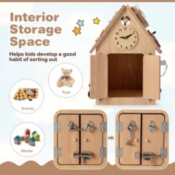 Costway Wooden Busy House Montessori Toy With Sensory Games & Interior Storage Space 13 Costway Wooden Busy House Montessori Toy With Sensory Games & Interior Storage Space -Costway Store GUEST 533d5f06 ff2a 4e6b b891 db15d1efde05