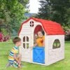 Costway Kids Cottage Playhouse Foldable Plastic Play House Indoor Outdoor Toy Portable
