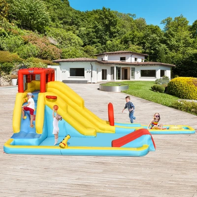 Costway 7 In 1 Inflatable Dual Slide Water Park Climbing Bouncer 3 Costway 7 In 1 Inflatable Dual Slide Water Park Climbing Bouncer - Image 3