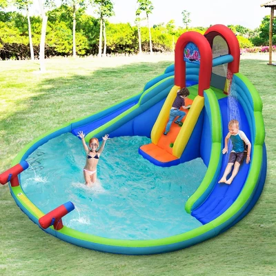 Costway Inflatable Bounce House Kids Water Splash Pool Dual Slides Climbing Wall Without Blower 2 Costway Inflatable Bounce House Kids Water Splash Pool Dual Slides Climbing Wall Without Blower - Image 2