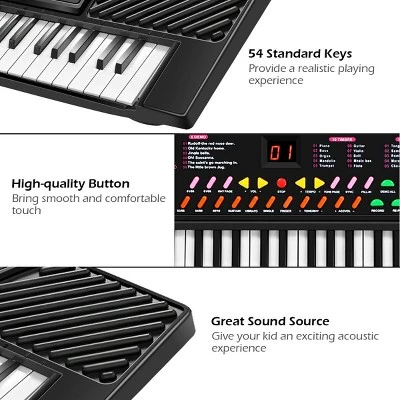 Costway 54 Keys Electronic Music Keyboard Kid Piano Organ W/Mic & Adapter 6 Costway 54 Keys Electronic Music Keyboard Kid Piano Organ W/Mic & Adapter - Image 6